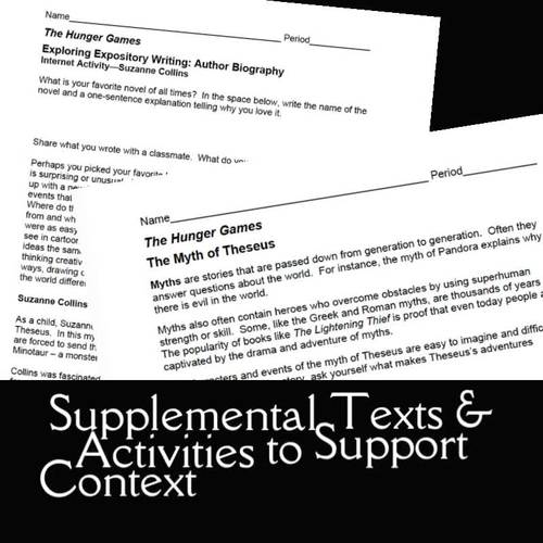 The Hunger Games Novel Study Unit Resource BUNDLE Over 250 Pages, PDF