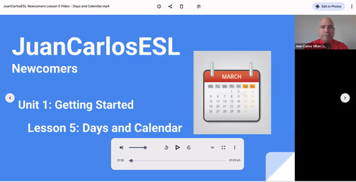 Preview of JuanCarlosESL Newcomers Lesson 5 Video: Days and Calendar