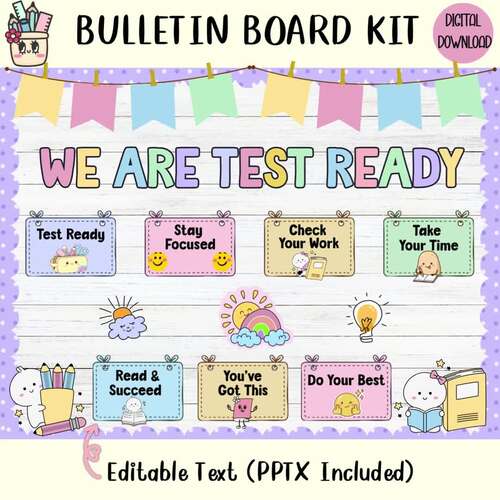 Test Ready Bulletin Board | Testing Motivation Classroom Decor | TPT