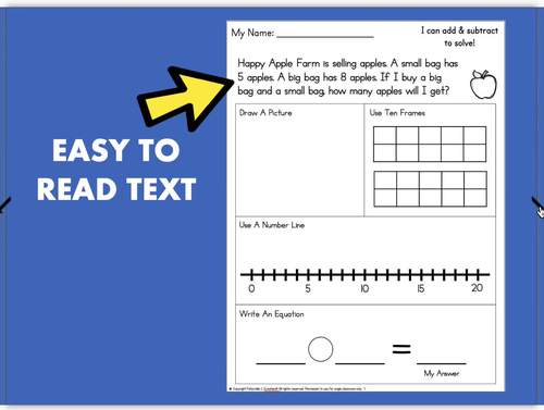 1st Grade Word Problems Math Worksheets Addition ...
