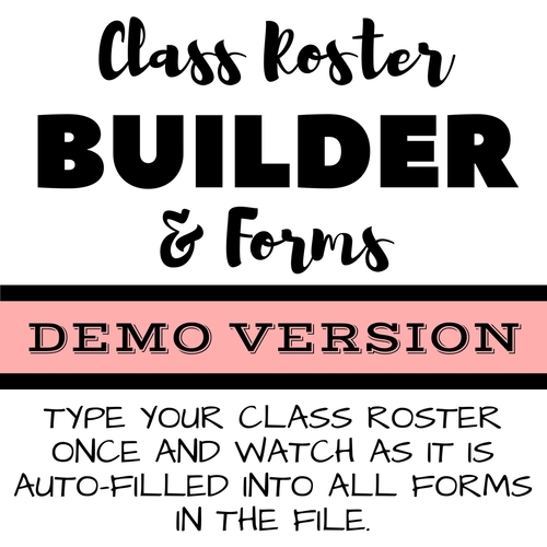 Preview of Back to School DEMO Class Roster Builder FREE DOWNLOAD