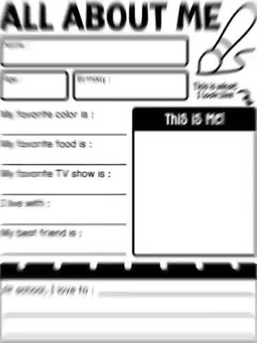 ALL ABOUT ME WORKSHEET | POSTER | 5 FUN B&W PRINTABLE PAGES | BACK TO ...