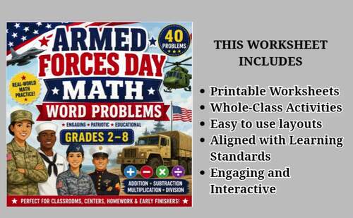 Armed Forces Day Math Word Problems | Grades 2–8 | 40 Real-Life Math Tasks