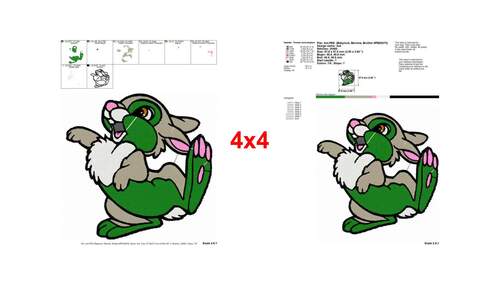 Cute Thumper Disney Rabbit Happy Playful Embroidery Designs - Instant ...