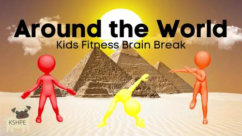 Preview of Around The World Brain Break, Kids Fitness, Exercise, Physical Education, PE FUN