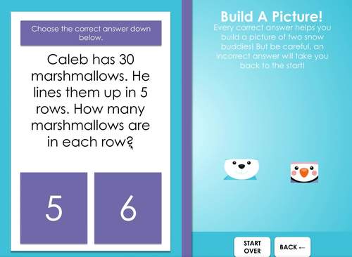 Winter Themed Math Game Division Digital Math Game for PowerPoint