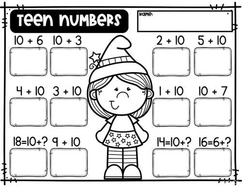 Halloween Teen Numbers Using Number Bonds Worksheets & Matching Cards