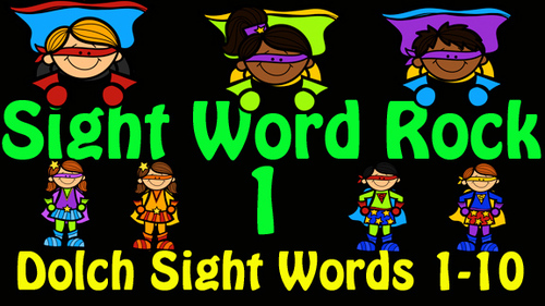 Preview of Dolch Sight Word Rock 1 Video (Dolch Sight Words 1-10)