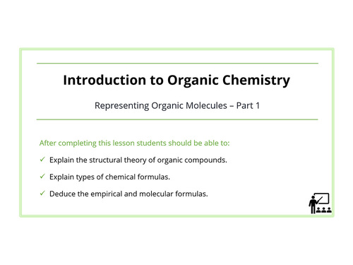 Preview of Chemistry Lesson - Representing Organic Molecules Part 1
