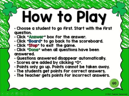 St Patrick's Day Pictographs Powerpoint Game by Teacher Gameroom