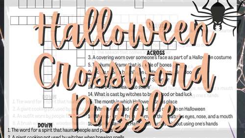 Middle School English ELA Fun Halloween Activity | Crossword ...