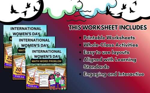 Women Who Inspire:International Women’s Day Math Word Problems ...