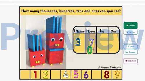 MAB Block Boom Cards (Numbers 3000-6000) Digital Task Cards: 3rd Grade BASE 10