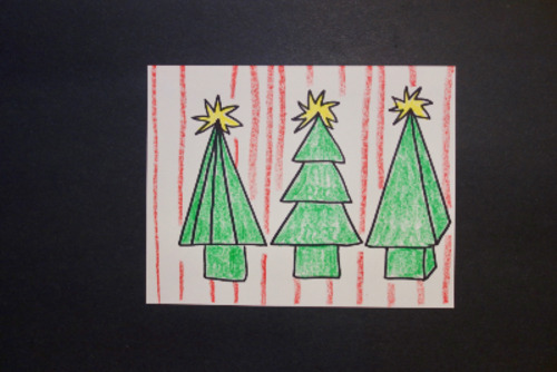 Preview of Let's Draw Triple Triangle Trees!