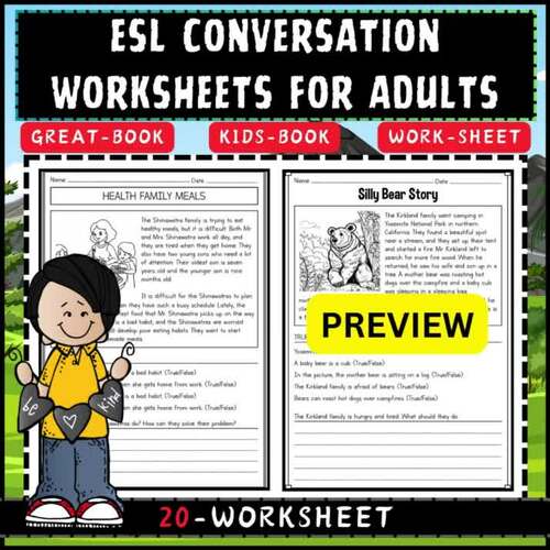 ESL Conversation Worksheets for Adults by Lib Anatomy school TPT