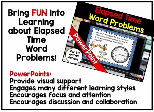 Elapsed Time Word Problems | 3rd 4th Grade PowerPoint | Math Review
