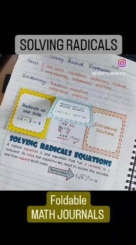 Solving Radical Equations Foldable