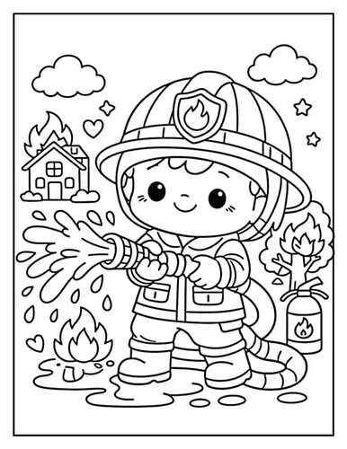 Fire Safety Week Coloring Pages | Community Helpers Firefighter Activities
