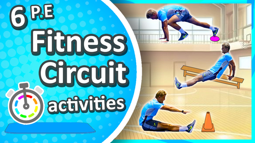 Preview of 6 Free Fitness Circuit activities (Grades K-8)