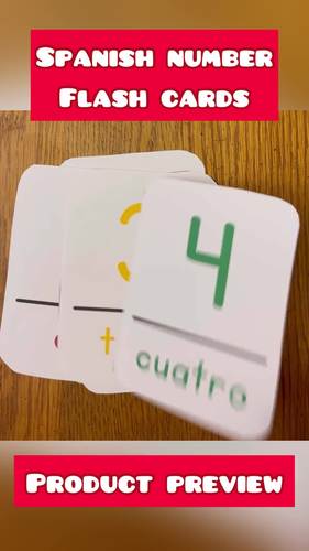 Bilingual English and Spanish Numbers Flashcards - Printable Word Wall ESL ELL