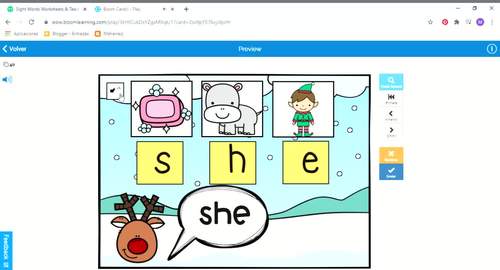 BOOM CARDS CHRISTMAS: Beginning sounds and sight words- Distance Learning