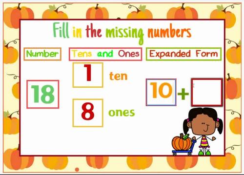 Fall Math Place Value Games Expanded Form Boom Cards Digital Math Centers