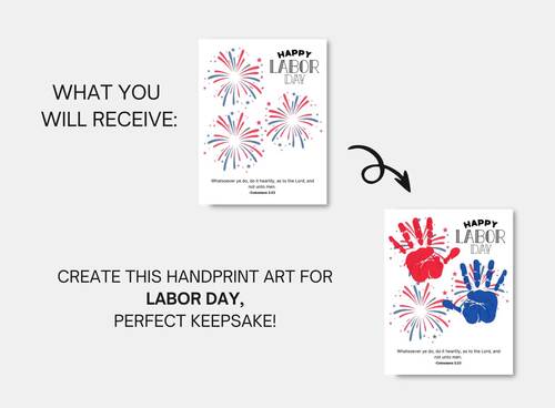 Labor Day Bible Verse Handprint Craft for Sunday School Colossians ...
