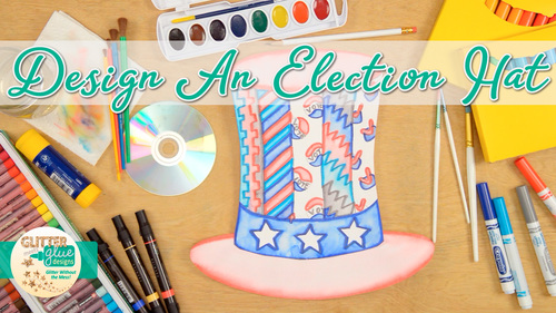 Preview of Election & Voting: Election Day Hat Art Project, Roll-A-Dice Game, & Sub Plan