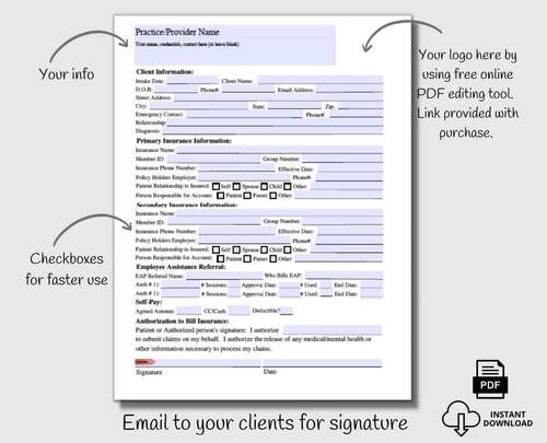 Insurance and Payment Form by CC Digital Studios | TPT