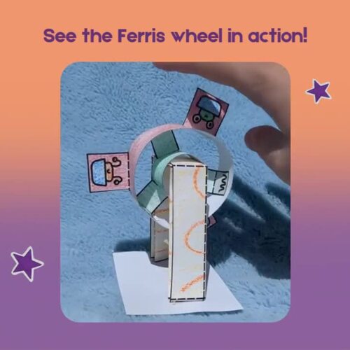 Build a 3D Ferris Wheel Craft Paper Theme Park Project: Template ...