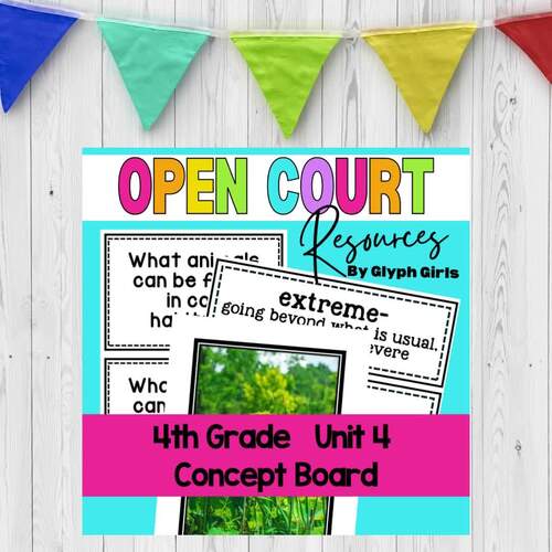 Open Court Reading 4th Grade Unit 4 Concept Board Resources by Glyph Girls