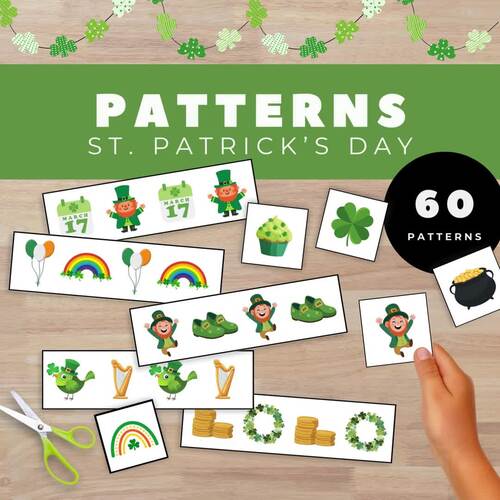 St. Patrick's Day Patterns Activity, Preschool Math, March Morning Work