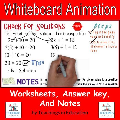 Preview of Check for Solutions: Whiteboard Animation Packet