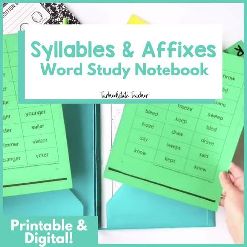 Syllables & Affixes Words Their Way Activities with Digital DISTANCE
