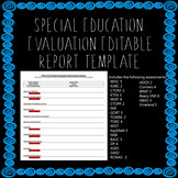 Special Education Evaluation Editable Report Template