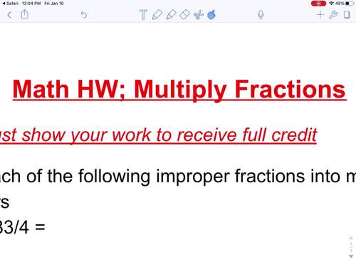 Preview of Math HW Video - Multiply Fractions: Distance Learning: Elearning: Homeschool