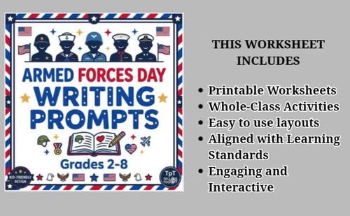 Armed Forces Day Writing Prompts | Grades 2–8 | Patriotic Writing ...