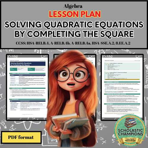 SOLVING QUADRATIC EQUATIONS BY COMPLETING THE SQUARE - Algebra PDF ...