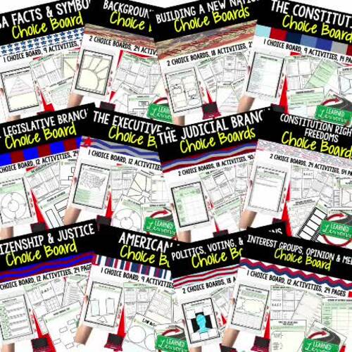 Building a New Nation Activities Choice Board, Digital Google Learning ...