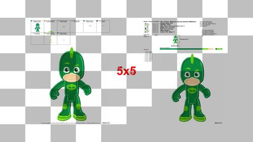 Gekko Pj Masks Fill Machine Embroidery Design - Instant Download by Aneta H