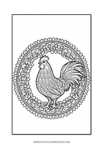 Cluck Yeah! Coloring Pictures Rooster 100 Feathered Friends for ...