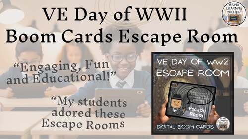VE Day BOOM Cards Escape Room | Digital ELA Reading Activity | TPT