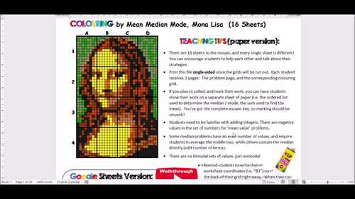 PRINTABLE Mona Lisa Inverted Colors DIGITAL DOWNLOAD 