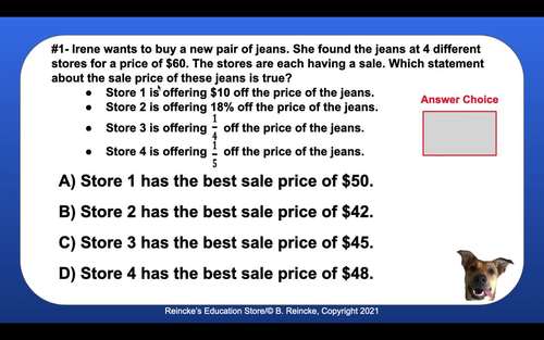 7th Grade Math STAAR Interactive Practice #3 (Digital- Google Slides)