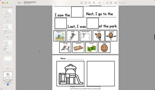 Narrative Writing with Differentiated Ver. Special Education Anchor Chart
