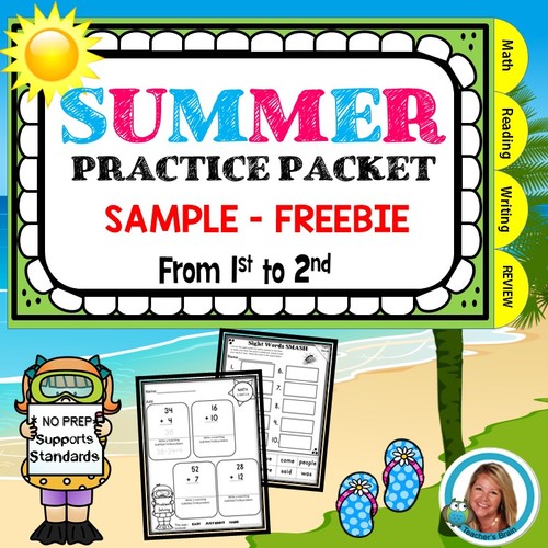 Preview of Summer Packet Review SAMPLE Tutorial VIDEO 1st to 2nd Grade | HOME LEARNING