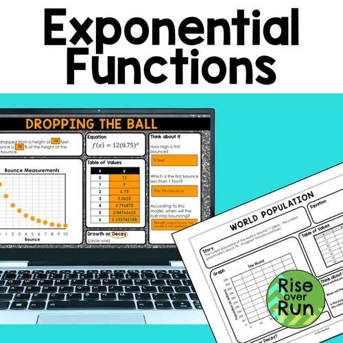 Exponential Functions Multiple Representations Practice by Rise over Run