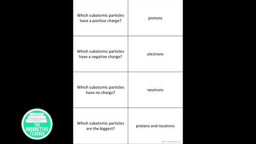 Atoms Flashcards by The Productive Teacher | TPT