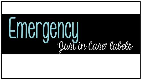 Back to School Editable Emergency Just in Case Clothes Labels