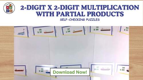 2-digit X 2-digit Multiplication (Partial Products) | Self-checking puzzles